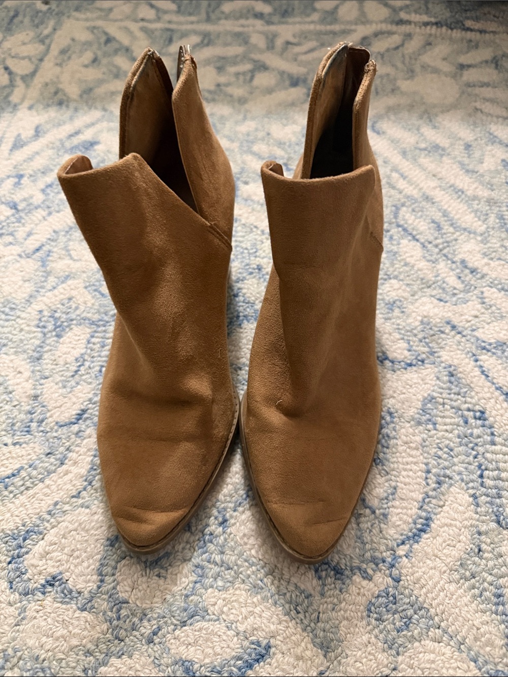 Sun + Stone Brown Suede Ankle Booties